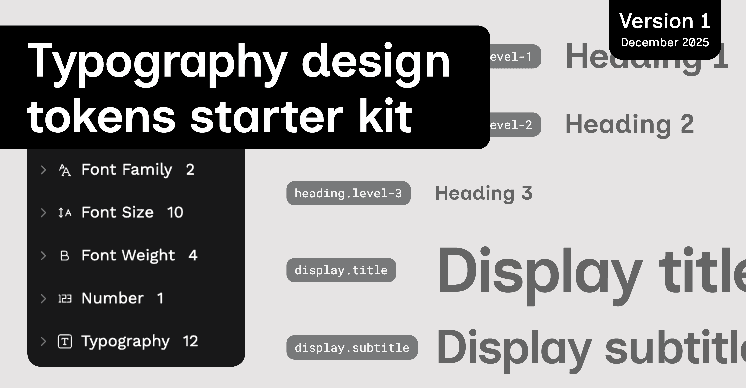 Typography design tokens starter kit preview