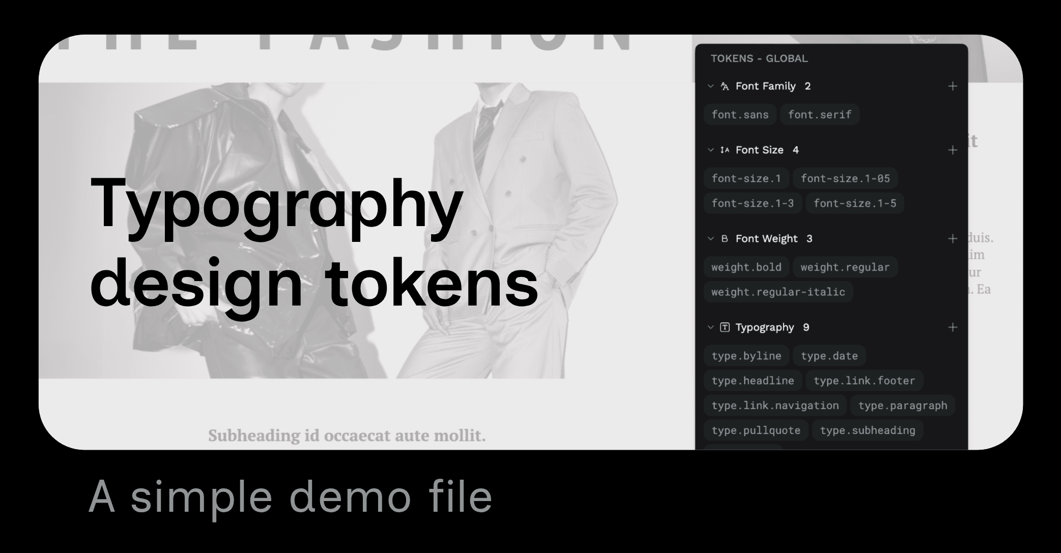 Simple demo: Typography design tokens preview