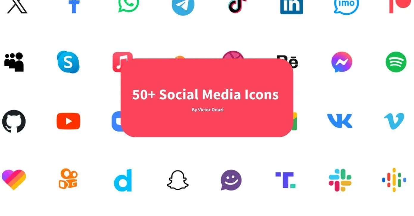 50+ Social Media Icons preview