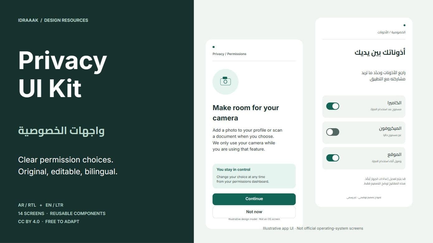 Idraaak Privacy UI Kit preview