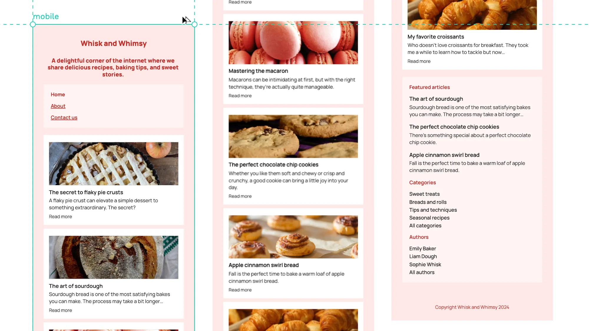 The same blog layout but stacked in one long column.