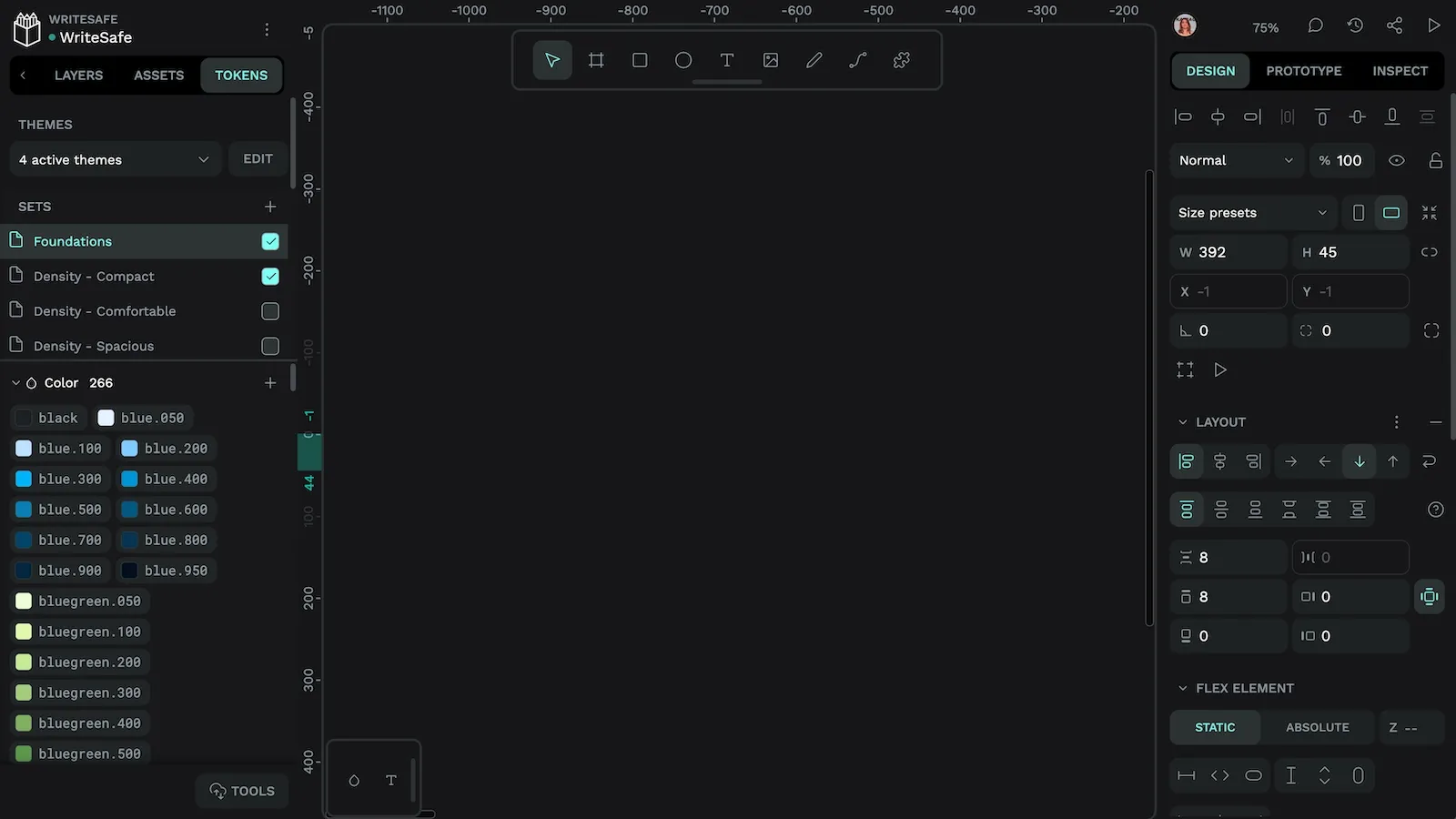 The Foundations set is selected and it contains 266 color tokens.