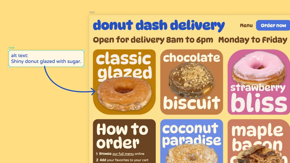 An image of a donut with a note suggesting alt text of shiny donut glazed with sugar.