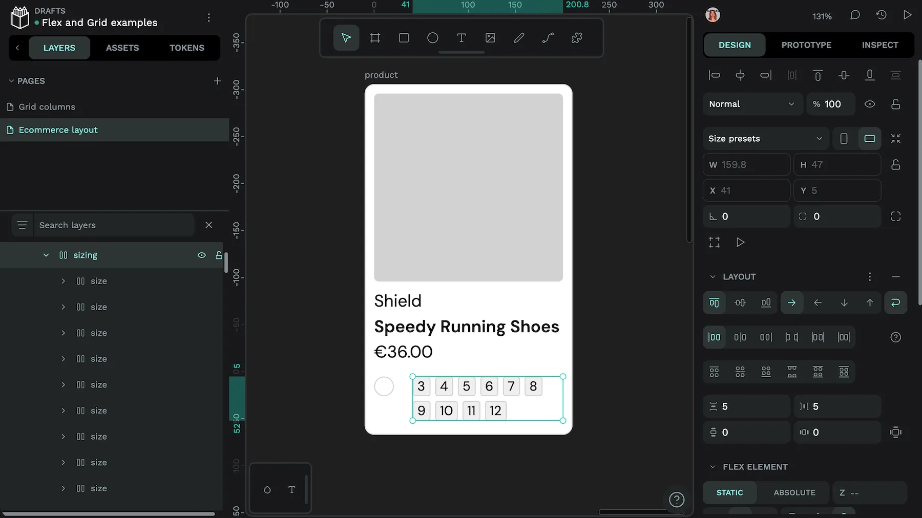 The size numbers in a product are too long for one row, so they make up two rows.