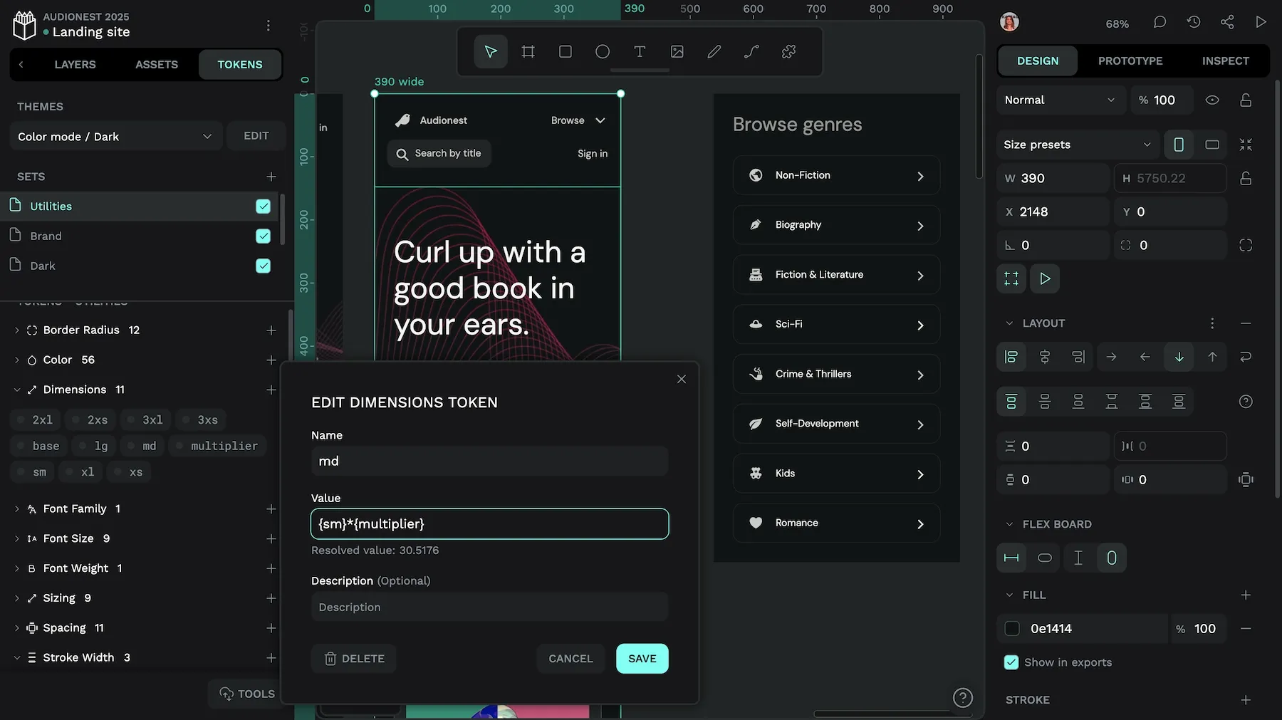 An md token with the value {sm} * {multiplier}.