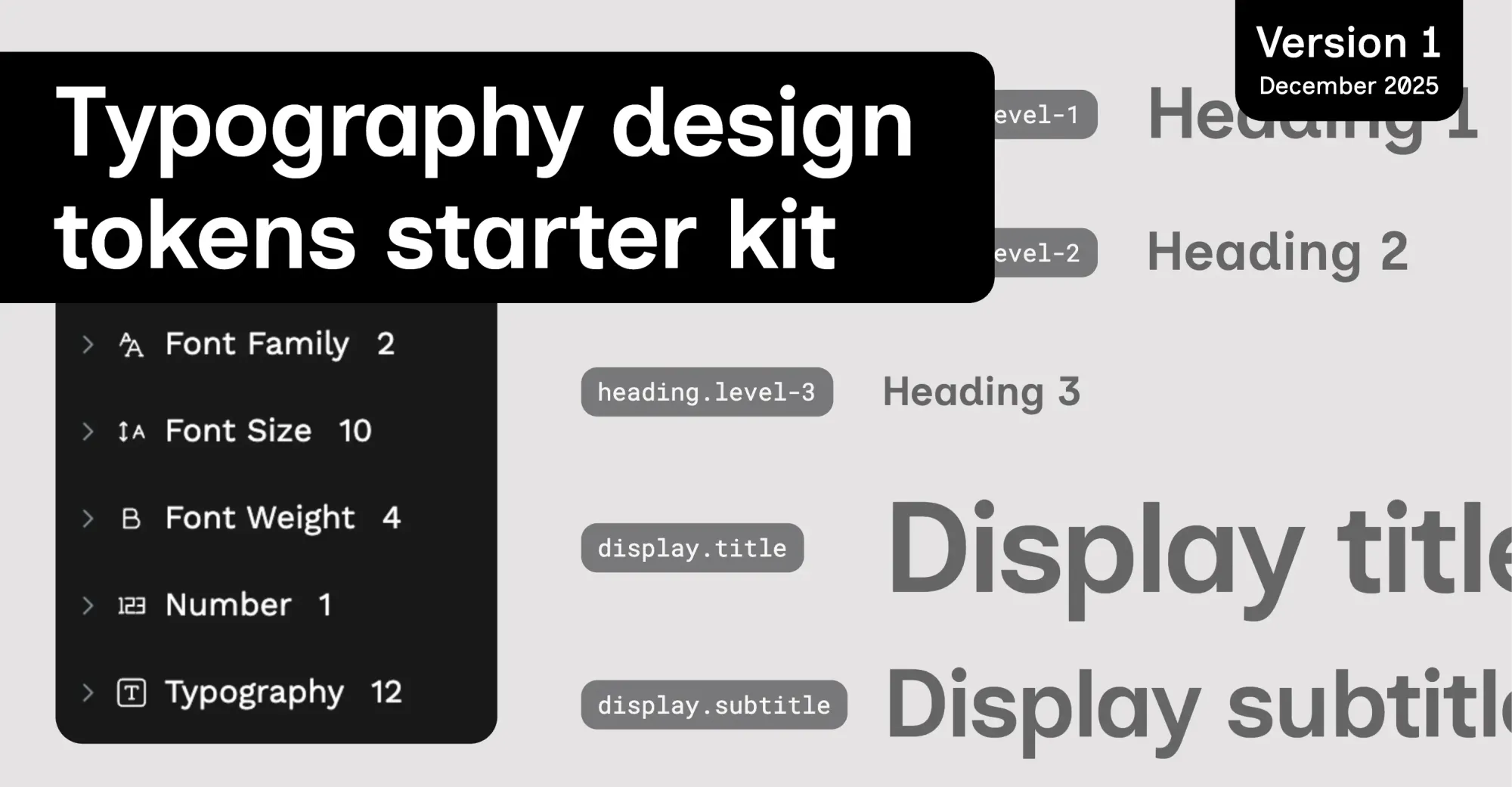 Typography Design Tokens Starter Kit. Version One, December 2025.