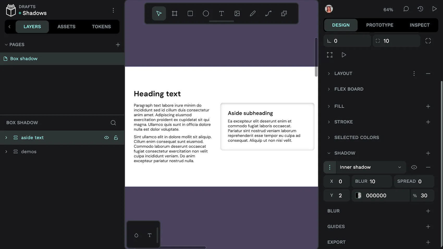 A soft inner shadow appearing on the inside of a white box on top of a white background.