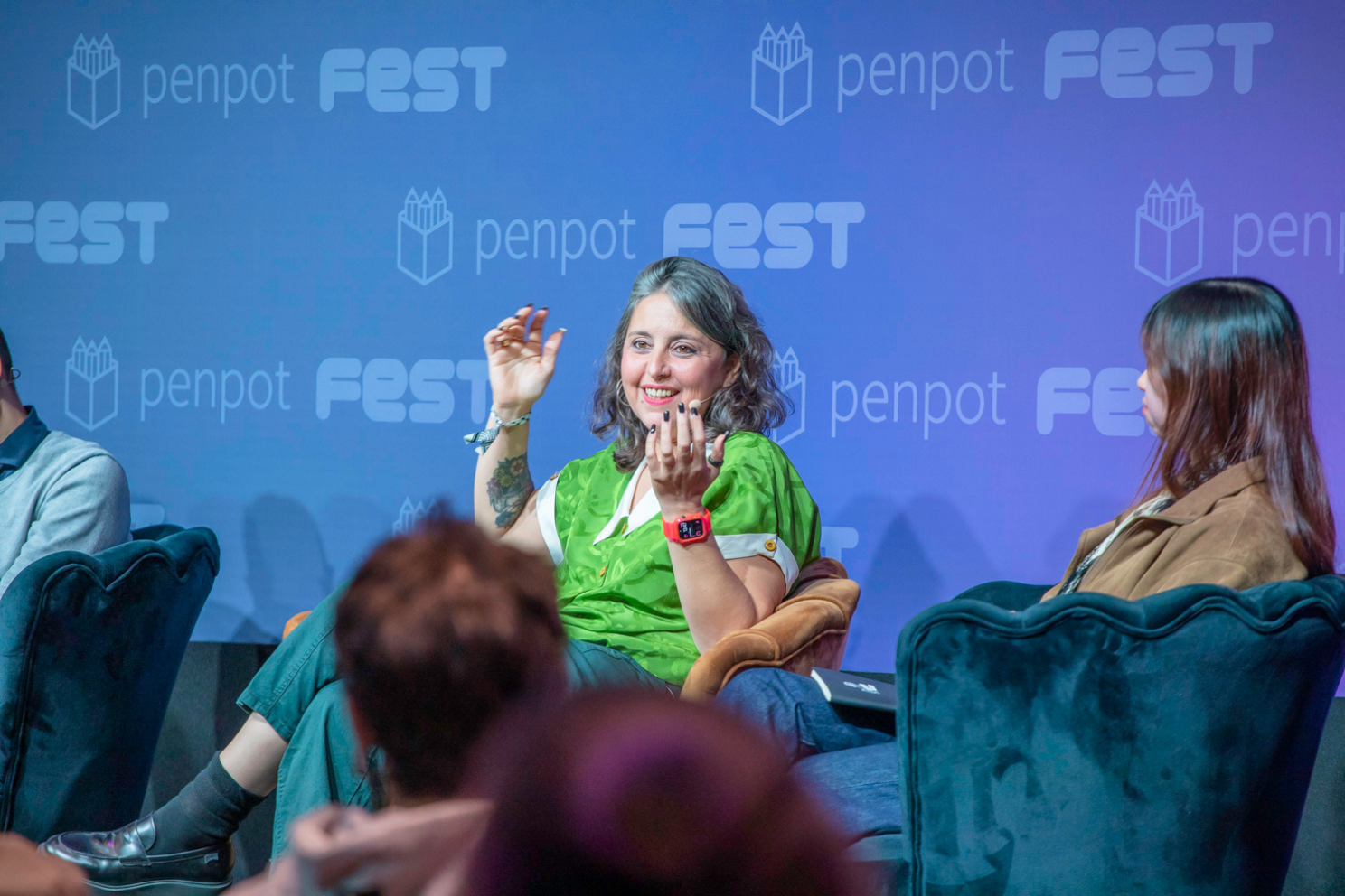 Glòria Langreo talking at Penpot Fest panel