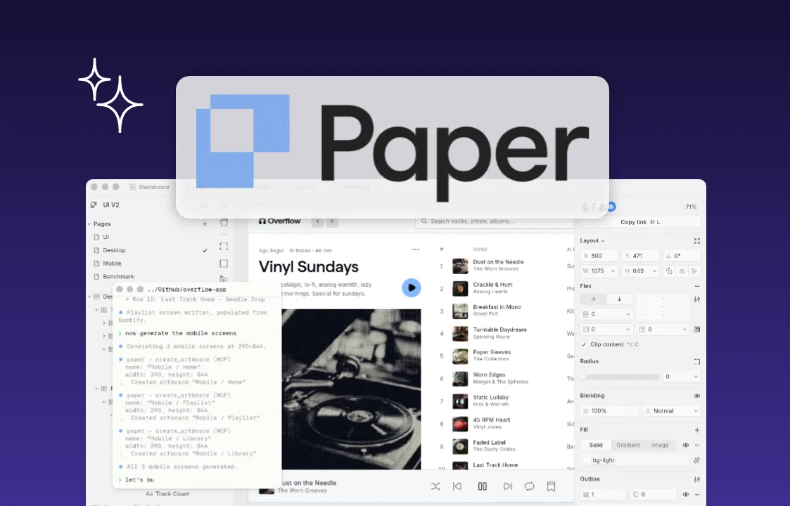 The image shows "Paper app" logo on a paper app product image