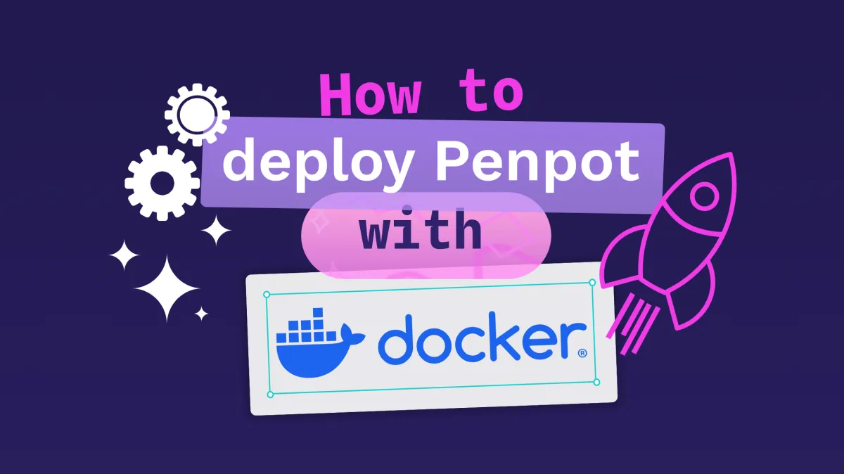 the image shows the text "How to deploy Penpot with docker" 
