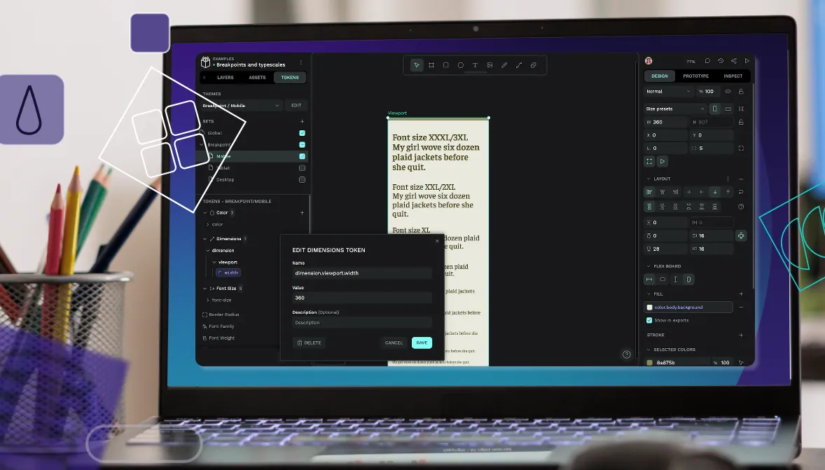 the image shows the screen of a laptop with penpot dashboard in 