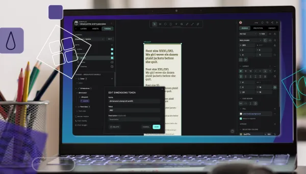 the image shows the screen of a laptop with penpot dashboard in 