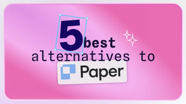 The cover shows a text that says: "5 best alternatives to Paper(logo)" on a pink gradient background