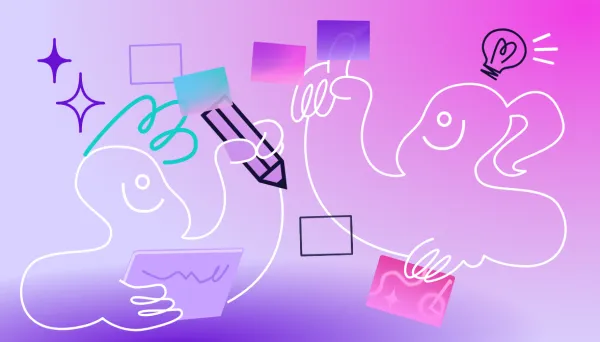 The cover shows two illustrated people working on a board with sticky notes.